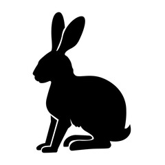 Hare icon silhouette isolated on white background