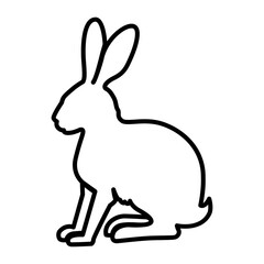 Hare icon line isolated on white background