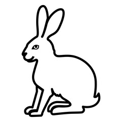 Hare icon line isolated on white background