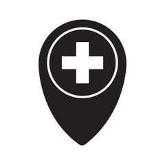 plus point vector glyph colour icon silhouette isolated on