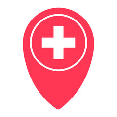 point red plus ector glyph colour icon silhouette isolated