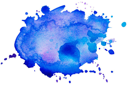 Colorful abstract watercolor stain with splashes and spatters. Modern creative background for trendy design. Vector illustration.