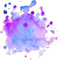 Colorful abstract watercolor stain with splashes and spatters. Modern creative background for trendy design. Vector illustration.