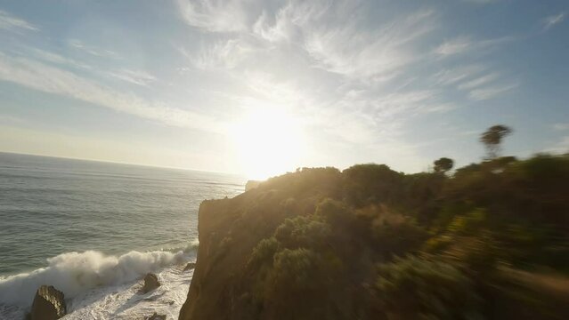 sandy cliff and an ocean beach in Australia