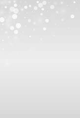 Silver Snowfall Vector Grey Background. Sky