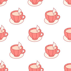 seamless pattern with cup of coffee 