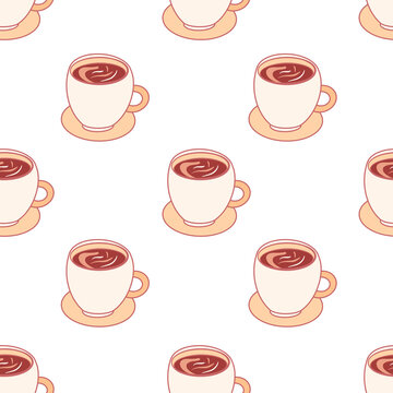 pattern with cup of coffee 