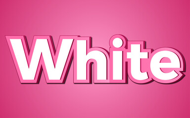 White Text Effect Style, Bold Editable Text Effect.