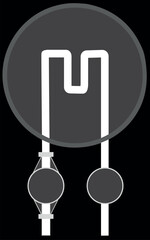 Tube icon for programming. Vector graphics