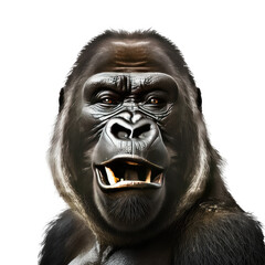 gorilla head isolated on white background