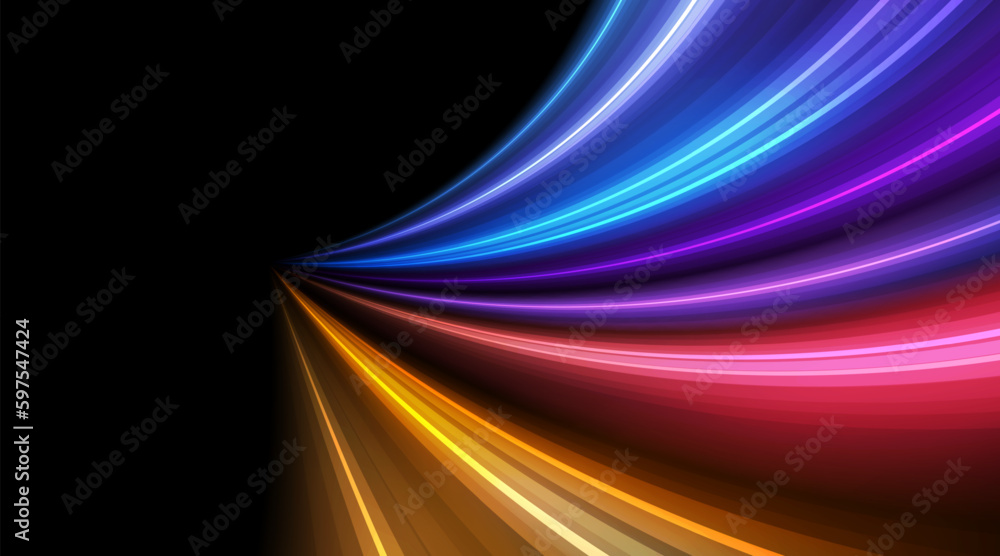 Aufkleber Modern abstract high-speed movement. Dynamic motion light trails effect. Technology movement pattern for banner. Vector EPS10.