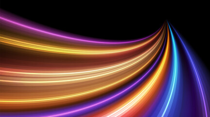 Modern abstract high-speed movement. Dynamic motion light trails effect. Technology movement pattern for banner. Vector EPS10.