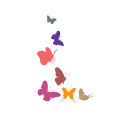 vector silhouette of a colorful butterfly