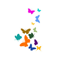 Obraz na płótnie Canvas vector silhouette of a colorful butterfly