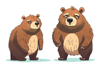 Brown bear with a letter. AI generated art illustration.