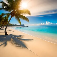 Fototapeta na wymiar beach with palm trees | Generate AI