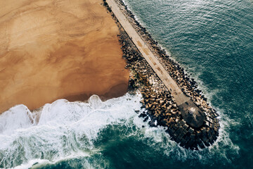 Sand Beach Nazaré Portugal Drone