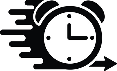 alarm clock fast speed quick time vector icon