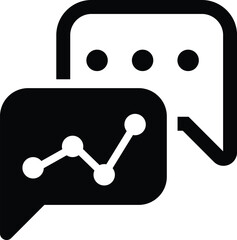 analytical chat icon, business comment vector