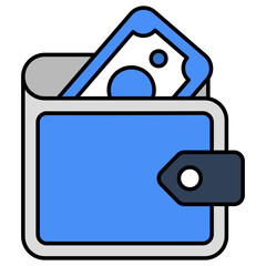 A billfold accessory icon, vector design of wallet