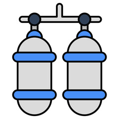 Trendy vector design of oxygen cylinders