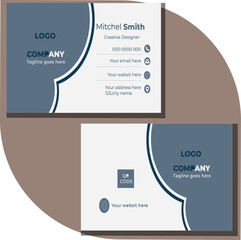 Business card design template, Clean professional business card template, visiting card, business card template. creative modern name card.