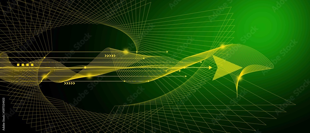 Poster abstract futuristic circuit board and mesh line, illustration high computer and communication techno