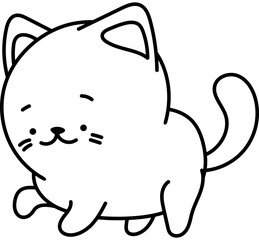 Cat Character Coloring Page