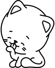 Cat Character Coloring Page