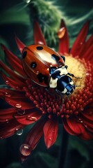 Ladybird. AI generated art illustration.