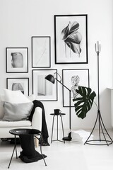 Design of living room. AI generated art illustration.
