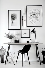 Design of living room. AI generated art illustration.
