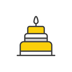 Party Cake icon design with white background stock illustration