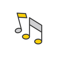Music Notes icon design with white background stock illustration