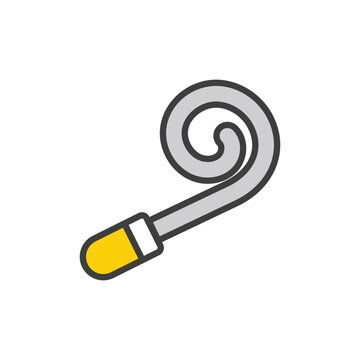 Party Whistle icon design with white background stock illustration