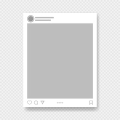 Social media photo frame layout vector quote template. Vector illustration of a social network photo frame on a transparent background.
