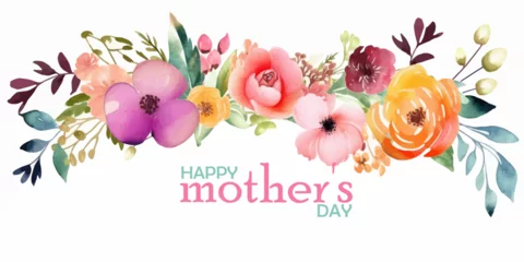 Foto op Plexiglas Grunge vlinders Vector gift card for mother's day. Illustration with flowers in soft pastel colors with text 