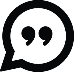 chat icon, speech bubble vector, quote mark symbol