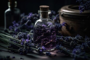 Obraz na płótnie Canvas Aromatherapy with Lavender Flowers - Still Life Photography for Home Decor and Wellness - Generative AI