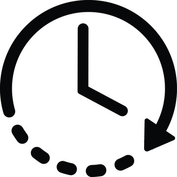 clockwise icon, time vector