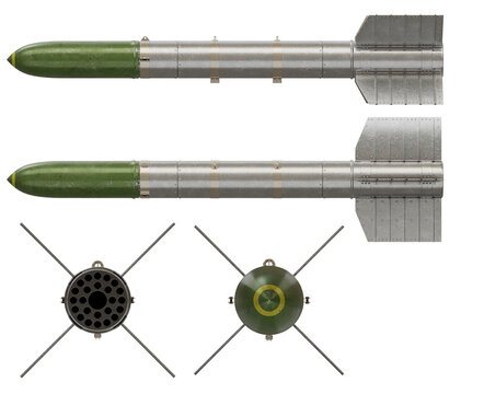 3d render illustration of a aircraft rockets set