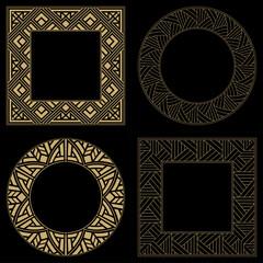 Set. Ornament. Venzel. Logo, template, labels and icons. Vector.