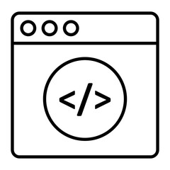 Coding Thin Line Icon