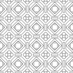Vector seamless pattern. Modern stylish texture. Monochrome, linear abstract background.