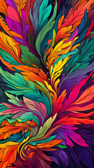 Bright colorful psychedelic vertical background. AI generative