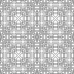 Vector seamless pattern. Modern stylish texture. Monochrome, linear abstract background.