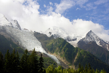 Fototapeta na wymiar Chamonix mountains landscape in spring, France