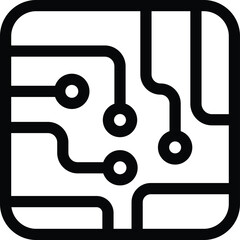 electronic circuit icon, circuit board vector