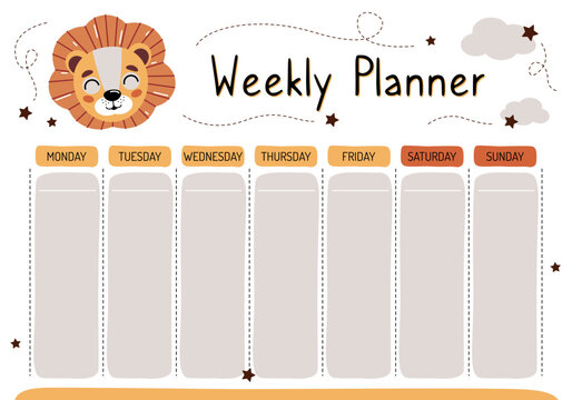 Planner for mom. Weekly planner, wish list, to-do list in cartoon flat style with cute animals. A set of digital prints. - Powered by Adobe