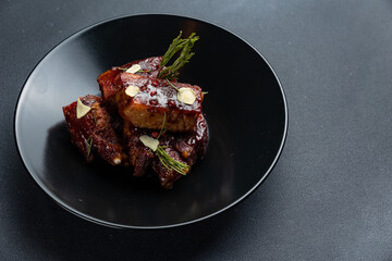 Delicious meat dishes prepared by the chef
